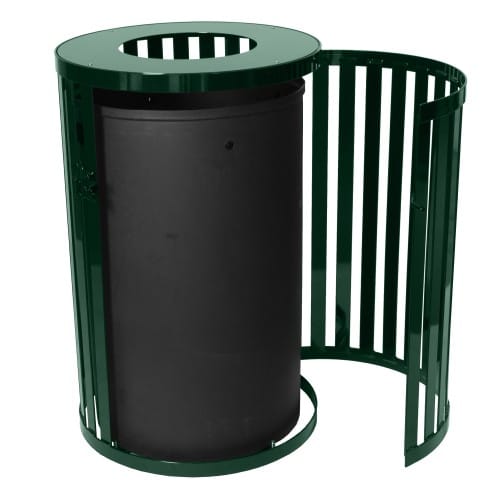 Streetscape Collection Outdoor Trash Receptacle with Flat Top and Door - 45 Gallon preview 2