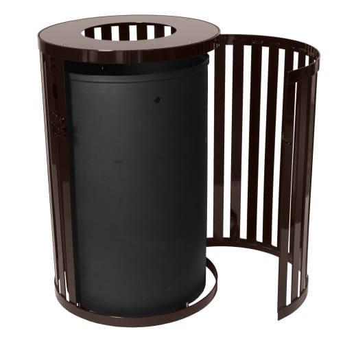 Streetscape Collection Outdoor Trash Receptacle with Flat Top and Door - 45 Gallon preview 3