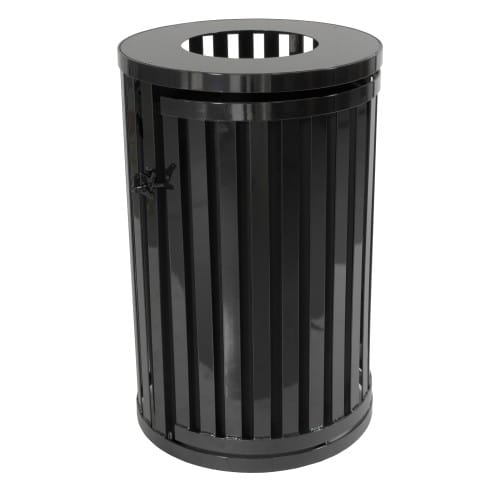 Streetscape Collection Outdoor Trash Receptacle with Flat Top and Door - 45 Gallon preview 4