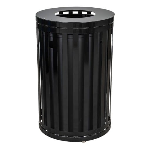 Streetscape Collection Outdoor Trash Receptacle with Flat Top - 45 Gallon preview 3