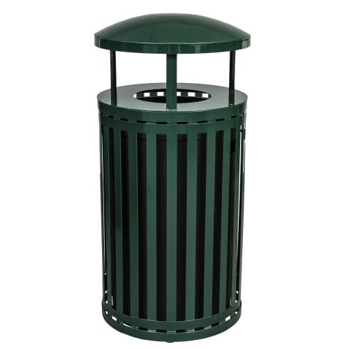Streetscape Collection Outdoor Trash Receptacle with Rain Canopy and Door - 45 Gallon preview 1