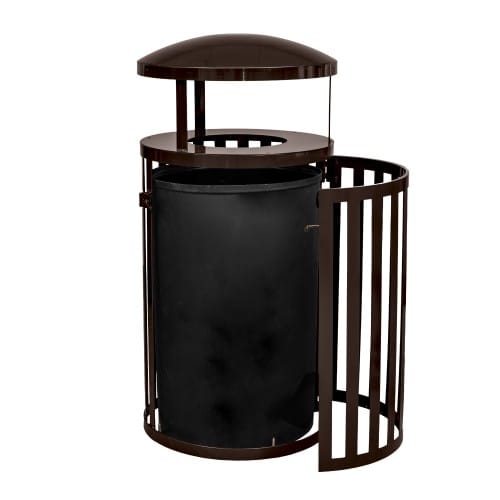 Streetscape Collection Outdoor Trash Receptacle with Rain Canopy and Door - 45 Gallon preview 3
