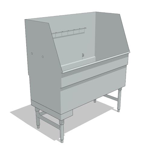 Standard Tub with Hair Catching System: 48" x 24" - Left Drain (S48HT-LH)