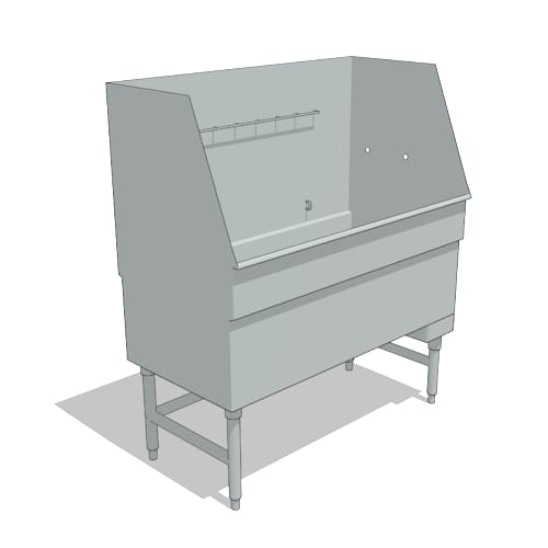 Standard Tub with Hair Catching System: 48" x 24" - Right Drain (S48HT-RH)