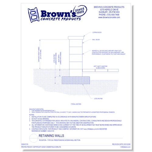 preview of Retaining Walls: Rockton - Typical Freestanding Kodah Wall Section