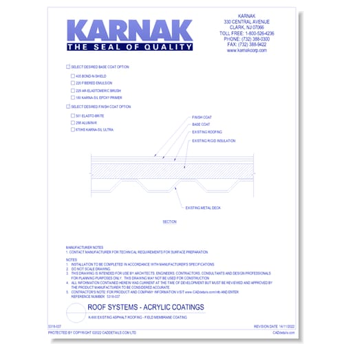 preview of K-600 Existing Asphalt Roofing - Field Membrane Coating