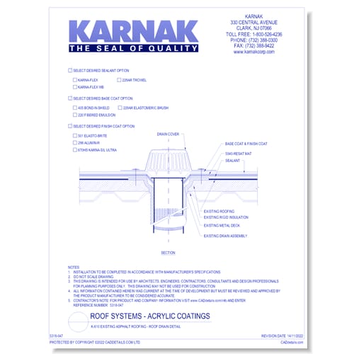 preview of K-610 Existing Asphalt Roofing - Roof Drain Detail