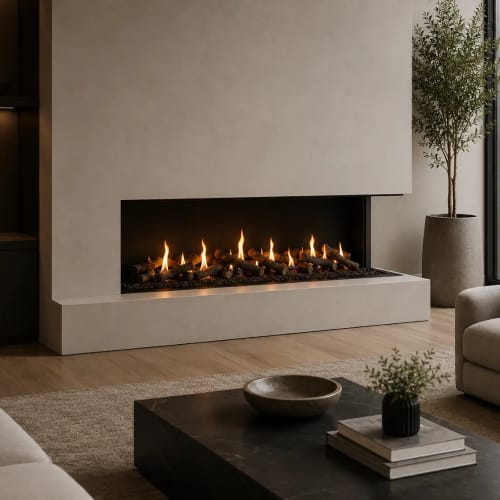 BLAZE Front and Right Open Gas Fireplace Series preview 1