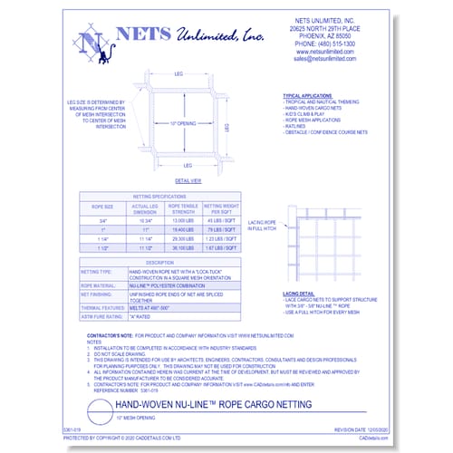 preview of NU-Line 10'' Mesh Cargo Netting