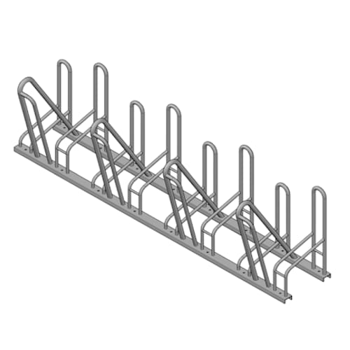 (852008-A) Pinnacle-A, Alternating Height Rack, 8-Bike, Surface Mount 