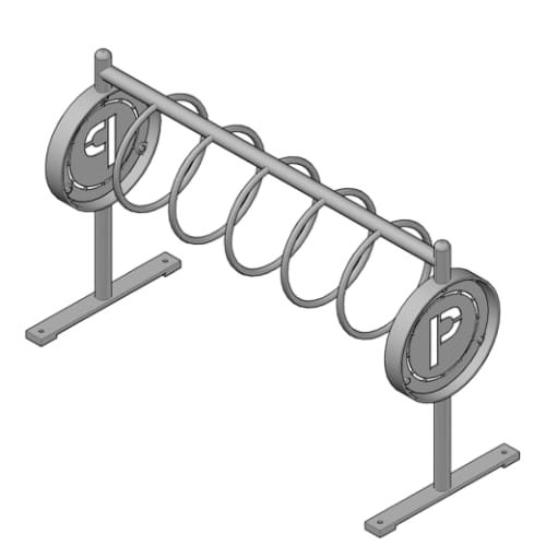 (850030) 5-Loop Municipal Style Rack, with Custom Logo Panels, Surface Mount 