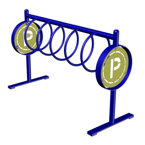 (850030) 5-Loop Municipal Style Rack, with Custom Logo Panels, Surface Mount  preview 1