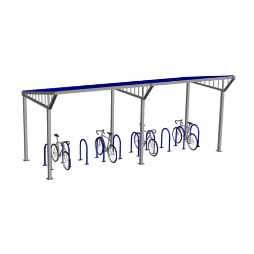 (GS-2) Bike Shelter, 2-Bay (Modular), 24' Long x 10' Wide, Surface Mount preview 1