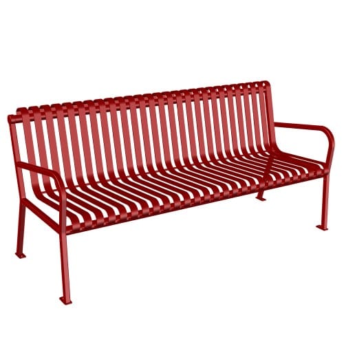 (222-6) Steel Bench, 6', Vertical Slats, Fully Welded, Surface Mount  preview 2