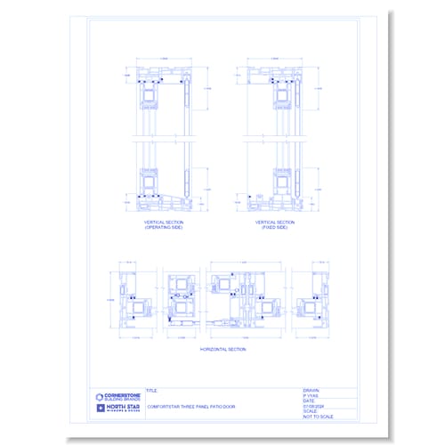 preview of  ComfortStar™ - 3 Panel Patio Door Horizontal & Vertical Sections