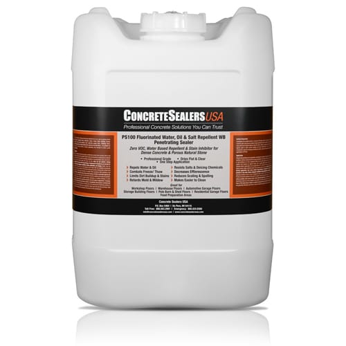 PS100 Fluorinated Water, Oil & Salt Repellent WB Penetrating Sealer (5 gal.) - Concrete Sealers USA preview 1
