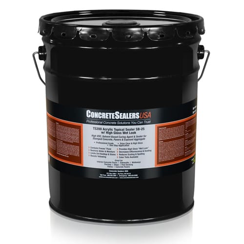 TS200 Acrylic Topical Sealer SB-25 w/ High Gloss Wet Look (5 gal.) - Concrete Sealers USA preview 1
