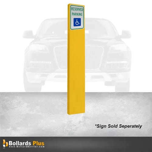 12x2x84 Rectangular Inground Sign Bollard, Safety Yellow preview 1
