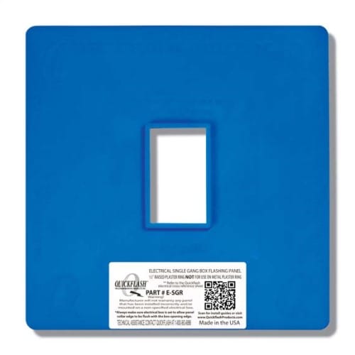 E-SGR ELECTRICAL SINGLE GANG 1/2" RAISED PLASTER RING COVER FLASHING PANEL preview 1