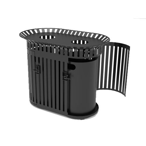 Accessible Double Urban Flare Waste Receptacle  preview 2