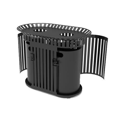 Accessible Double Urban Flare Waste Receptacle  preview 1