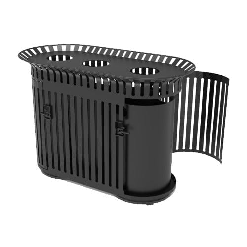 Accessible Triple Urban Flare Waste Receptacle  preview 2