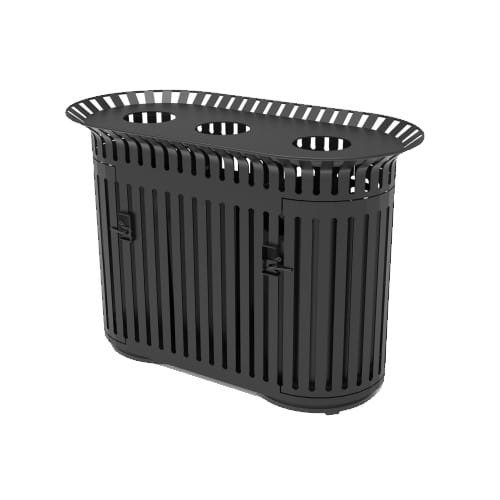 Accessible Triple Urban Flare Waste Receptacle  preview 3