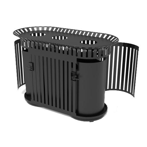 Accessible Triple Urban Flare Waste Receptacle  preview 1