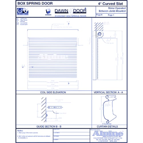 preview of Dawn 4" Door Motor Operated Container Rolling Doors: Between Jamb