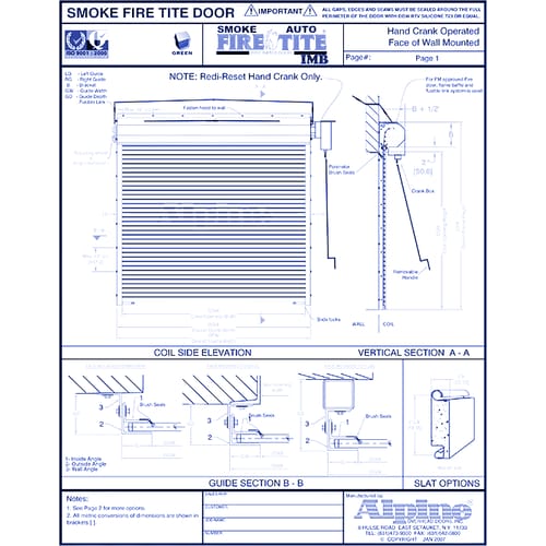 preview of Auto Smoke Fire-Tite® IMB Face Mounted to Steel: Hand Crank Operation