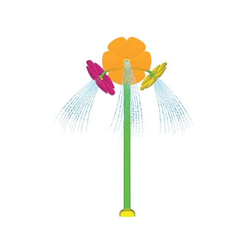 Interactive Water Features: Aqua Triple Acrylic Flower preview 1