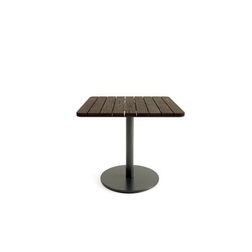 Layer Pedestal Table Square Wood preview 2