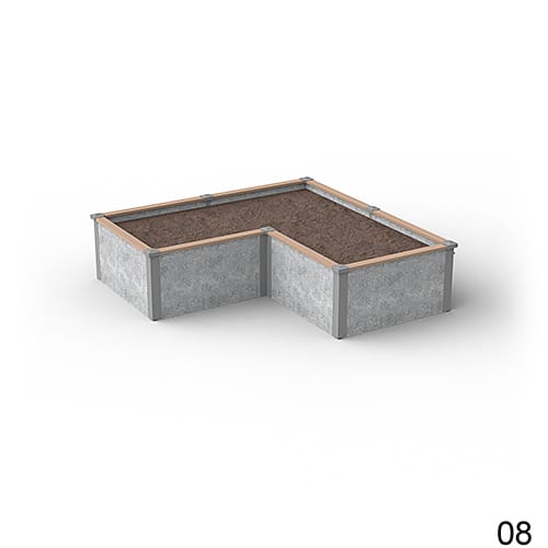 8'X8' L-Shaped Raised Garden Bed Kit Available in 1 ft & 2 ft Heights preview 9
