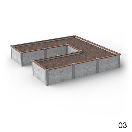 12'X12' U-Shaped Raised Garden Bed Kit Available in 1 ft & 2 ft Heights preview 4