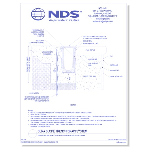 preview of Dura Slope Installation Detail Pool Deck Installation LOAD A-B
