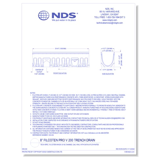 Spec_Filcoten NW200 (8 in) Channel Galv Rail with Data & Flow Rates (Part 1)