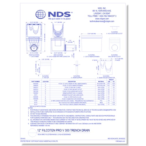 Spec Filcoten NW300 (12 in) Accessories