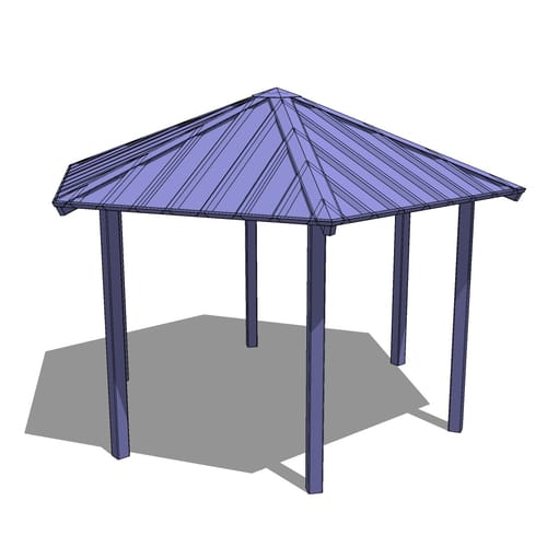 Steel Structure: Hexagon – Six Sided Hip Roof Park Shelter