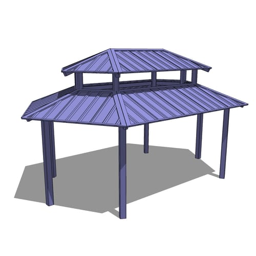 Steel Structure: Tiara – Elongated Clerestory Hexagon, Hip Roof