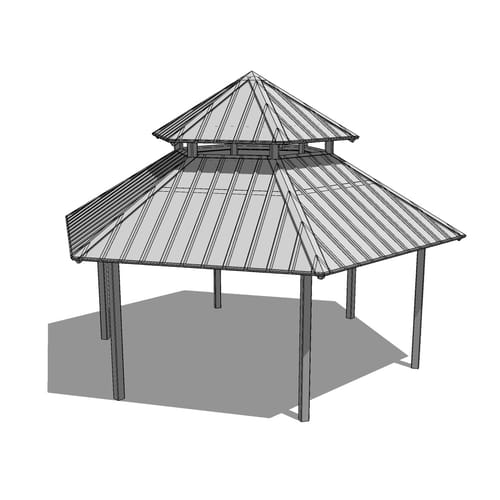 Steel Structure: Oxford Clerestory – Two Tiered Hexagonal Gazebo, Hip Roof