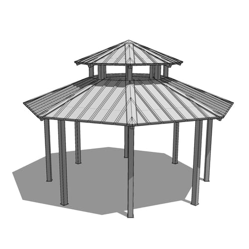 Steel Structure: Carmel Clerestory – Eight Sided Clerestory Gazebo, Hip Roof
