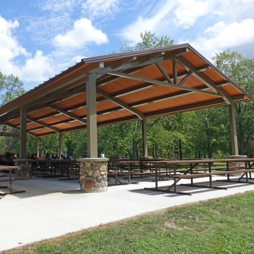 Gable Roof – Rectangle Picnic Table Shelter