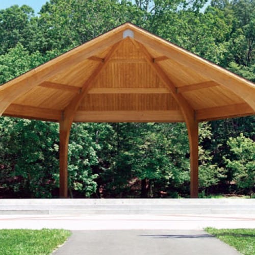 Bandshell – High Pitch, Half Hexagon Wood Shelter preview 2