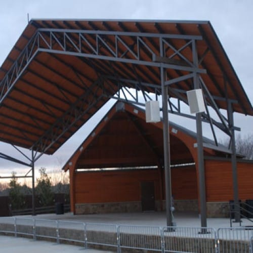 Bandshell – High Pitch, Half Hexagon Wood Shelter preview 4