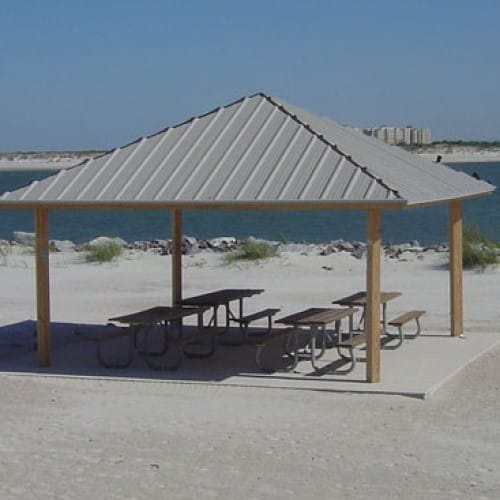 Square – Four Sided, Hip Roof, Wood Truss Shelter preview 4