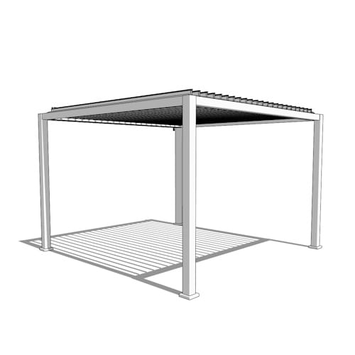 K-BANA™ - Manual Louvered Pergola Anchored Edition - 12x12