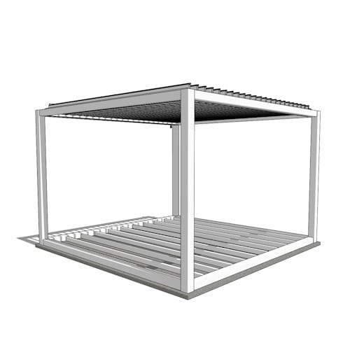 K-BANA™ - Manual Louvered Pergola Platform Edition - 12x12