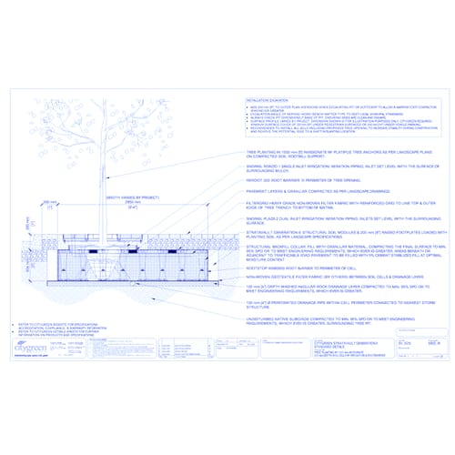 preview of Stratavault™ Tree Planting w/ Invisigrate™ 1500 mm Tree Grates - 600 mm Depth Soil Cells w/ Irrigation and Root Barrier (Snorkil)