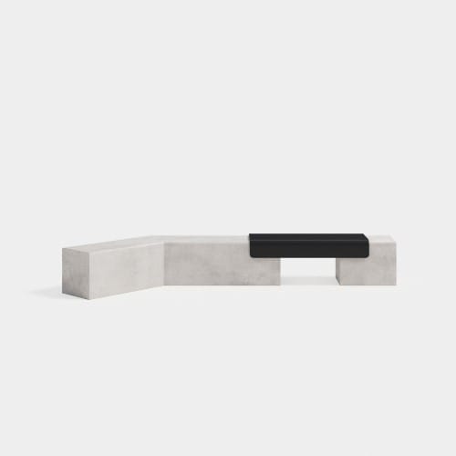 Drape Metal Backless Bench