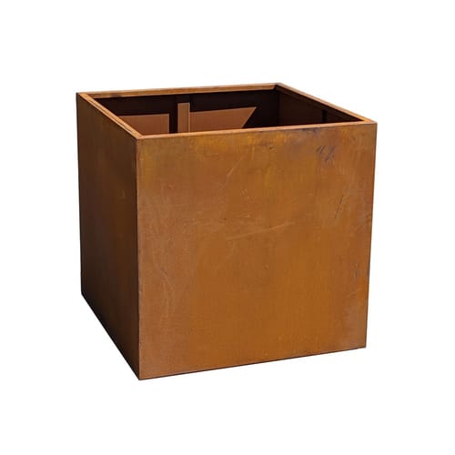 Extra Large Cube Corten Steel Planter (3-9702-R) preview 1